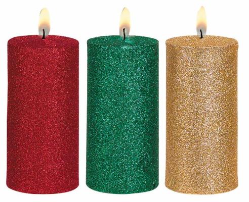 candele glitterate