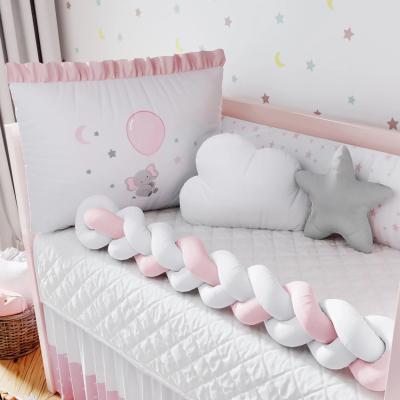 召回 6 件套粉色梦想家大象编织婴儿床床上用品套装，140474