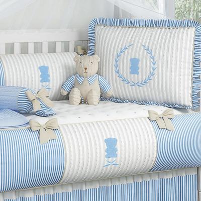 召回 9 件套蓝色豪华针织婴儿床床上用品套装，96025