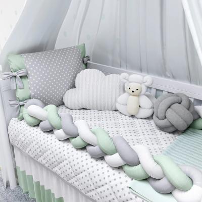 召回 9 件套绿色波尔卡编织婴儿床床上用品套装，138665