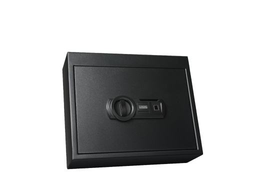 Caja fuerte personal de Legend Range & Field con puerta que se levanta y seguro biométrico retirada del mercado, número de modelo 44B10L