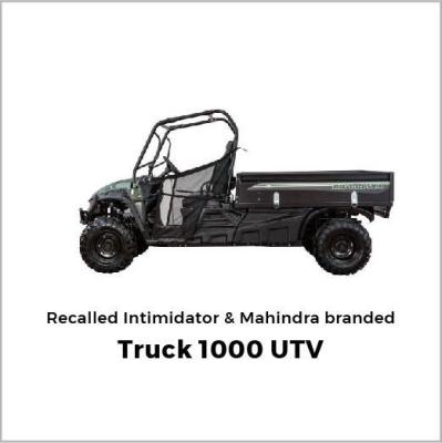 召回 Intimidator 和 Mahindra Truck 1000 UTV