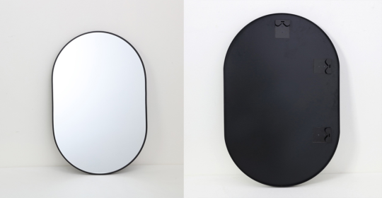 Recalled Origin 21 Oval Black Framed Wall Mirror (front and back)