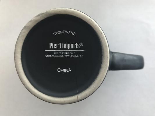Labeling on the bottom of the Pier 1 Imports Chalk Note Mug