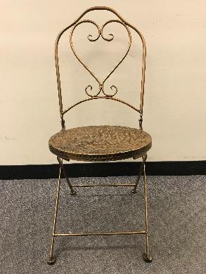 Bronze Hammered bistro chairs – front view
