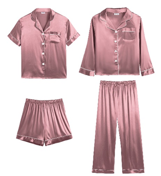 Discontinued Misty Rose Satin Two-Piece Pajama Sets