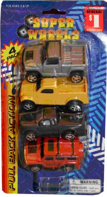 Recalled Super Wheels Pull-Back Action Toy Cars