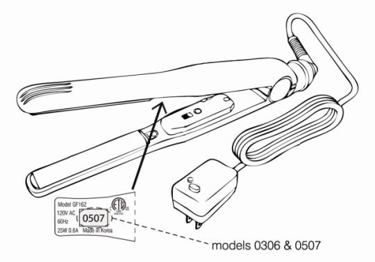 Recalled WEE CHI Ceramic Hairstyling Iron with model number