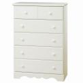 Summer Breeze style 5-drawer chest in white 