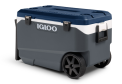 Recalled Igloo 90Qt Flip & Tow Rolling Cooler in Carbonite Body, Aegean Sea Lid