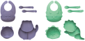 Recalled Melii Baby 5-Piece Silicone Feeding Set (Cat and Dino) – spoons only