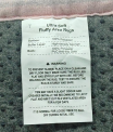 Front of Label on recalled rug