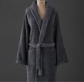 RH recalled robe in dark gray