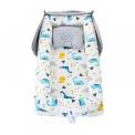 Recalled Style Life Eleven Portable Baby Loungers in the Pattern of Gray/Blue/White Dinosaur