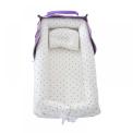 Style Life Eleven Portable Bassinets in the pattern of Purple/White Polka Dots