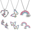 Recalled Yaomiao Unicorn, Butterfly, and Rainbow Necklace and Earring Children’s Jewelry Set  