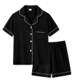 Recalled Black Ribbed Modal Two-Piece Pajama Set