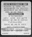 Label with date of manufacture on Location of label on Recalled Zenith analog projection television