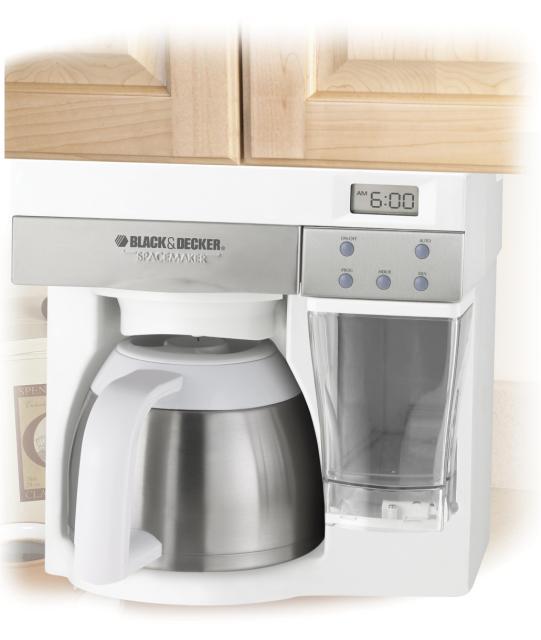 BLACK AND DECKER SPACEMAKER COFFEE MAKER WHITE w THERMAL CARAFE ODC400